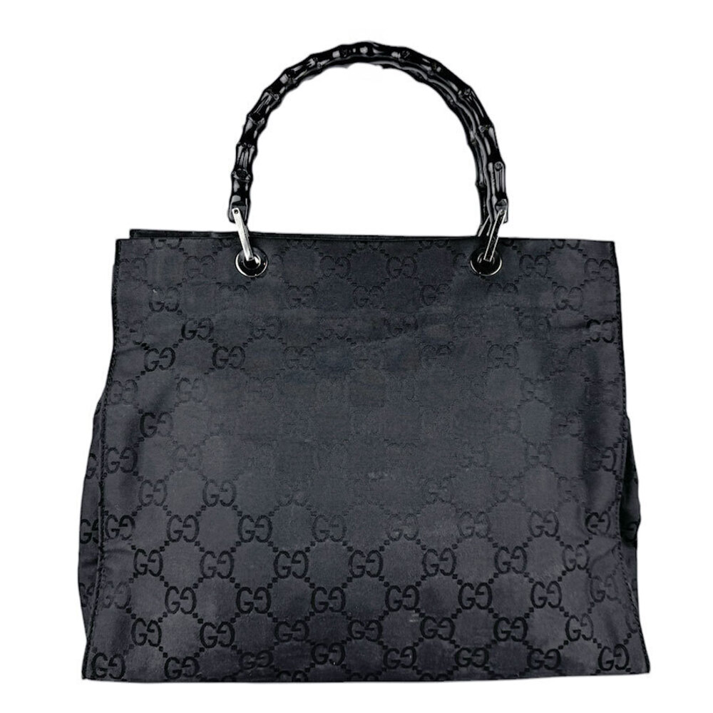 Gucci Top Handle Bag Bamboo Leather Black